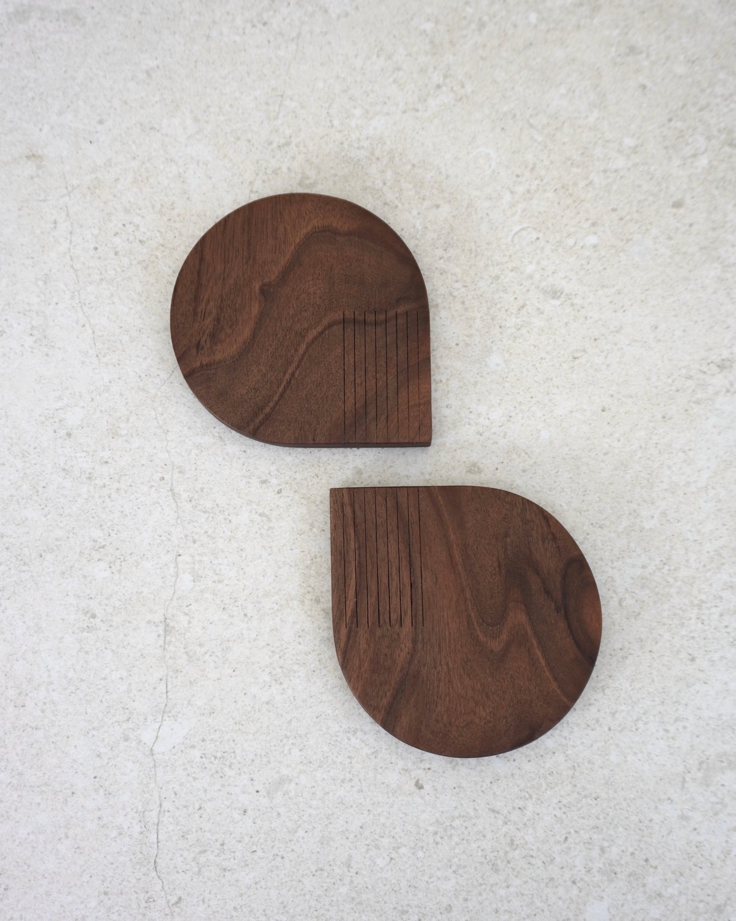2er Set Walnuss Untersetzer Ela Ansicht von oben