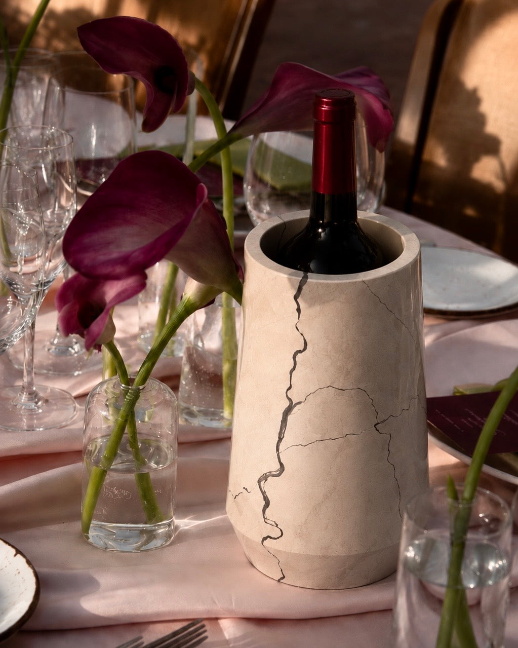 Weinkühler Vedran burgundy tablesetting